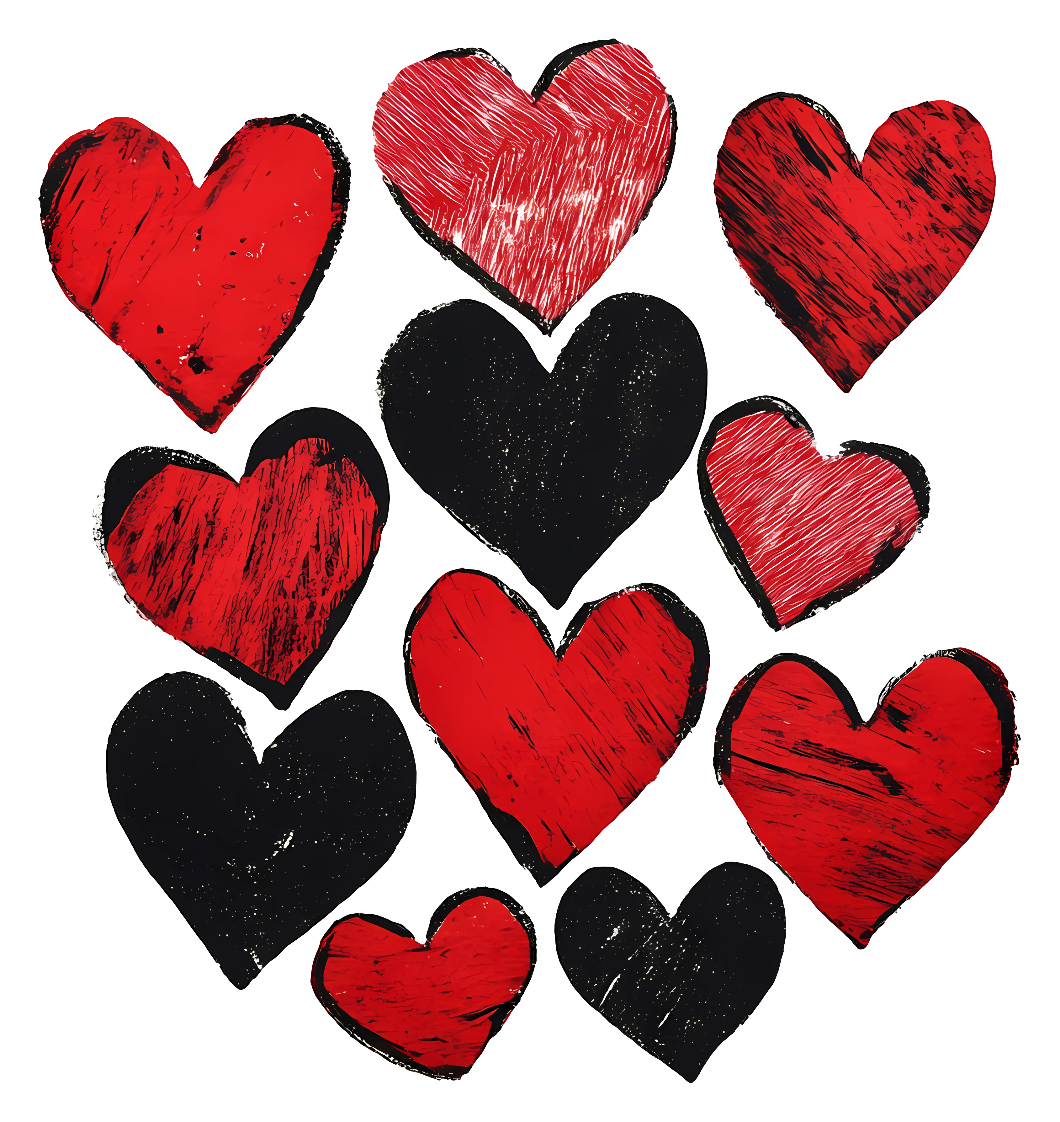 Red and Black Heart Pattern