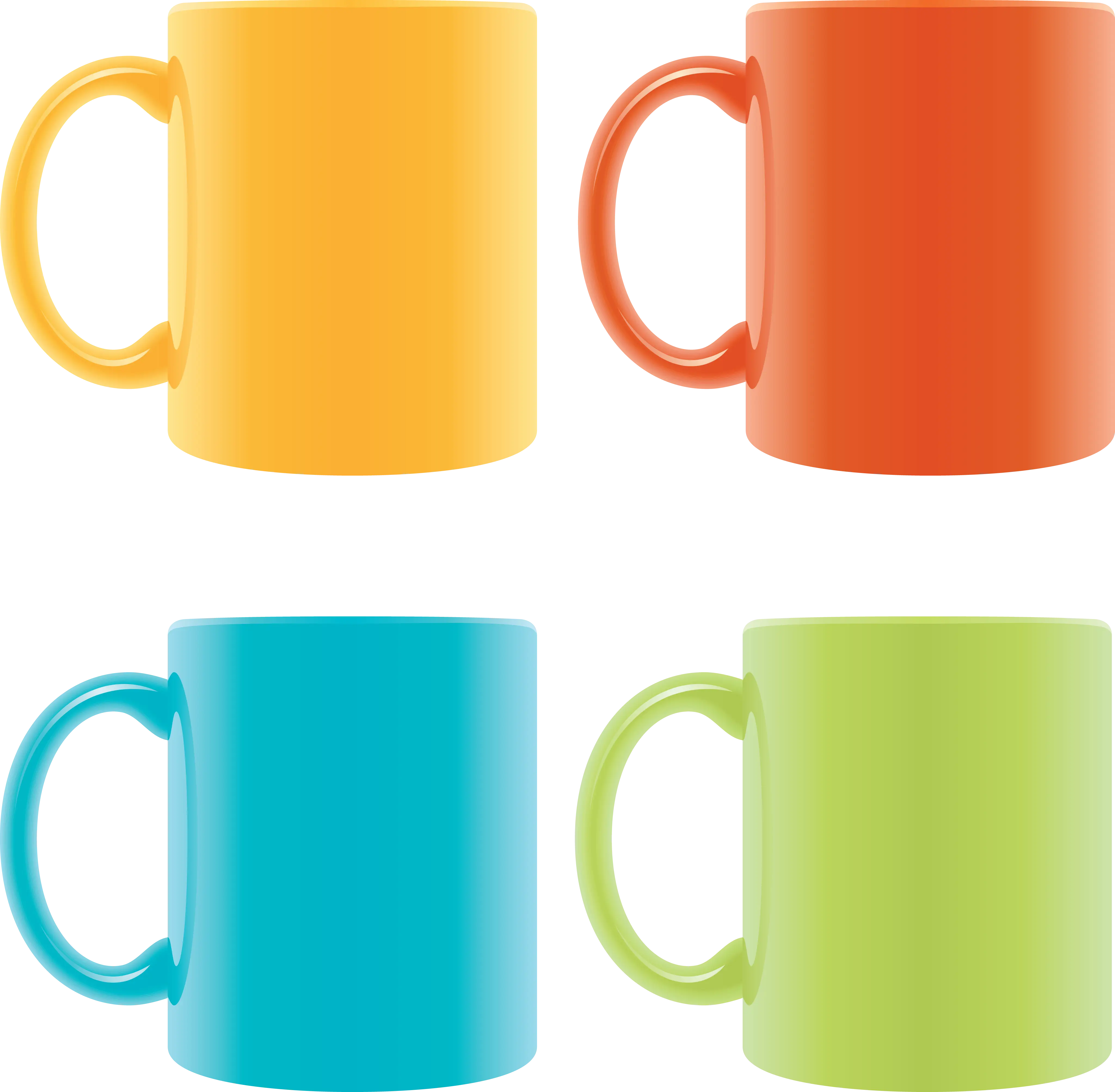 Set of Colorful Ceramic Mugs