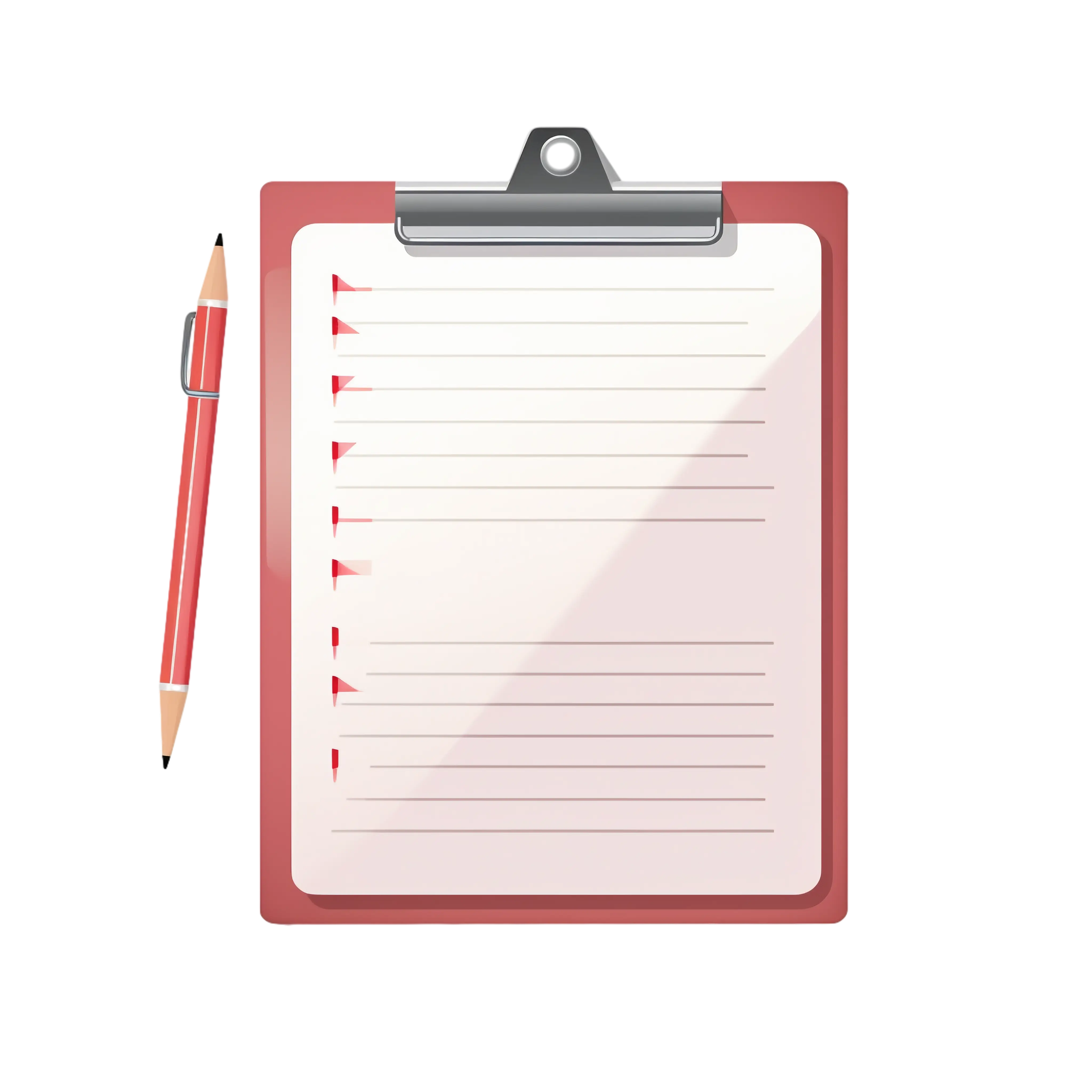 Clipboard with Pencil for Notes and Tasks