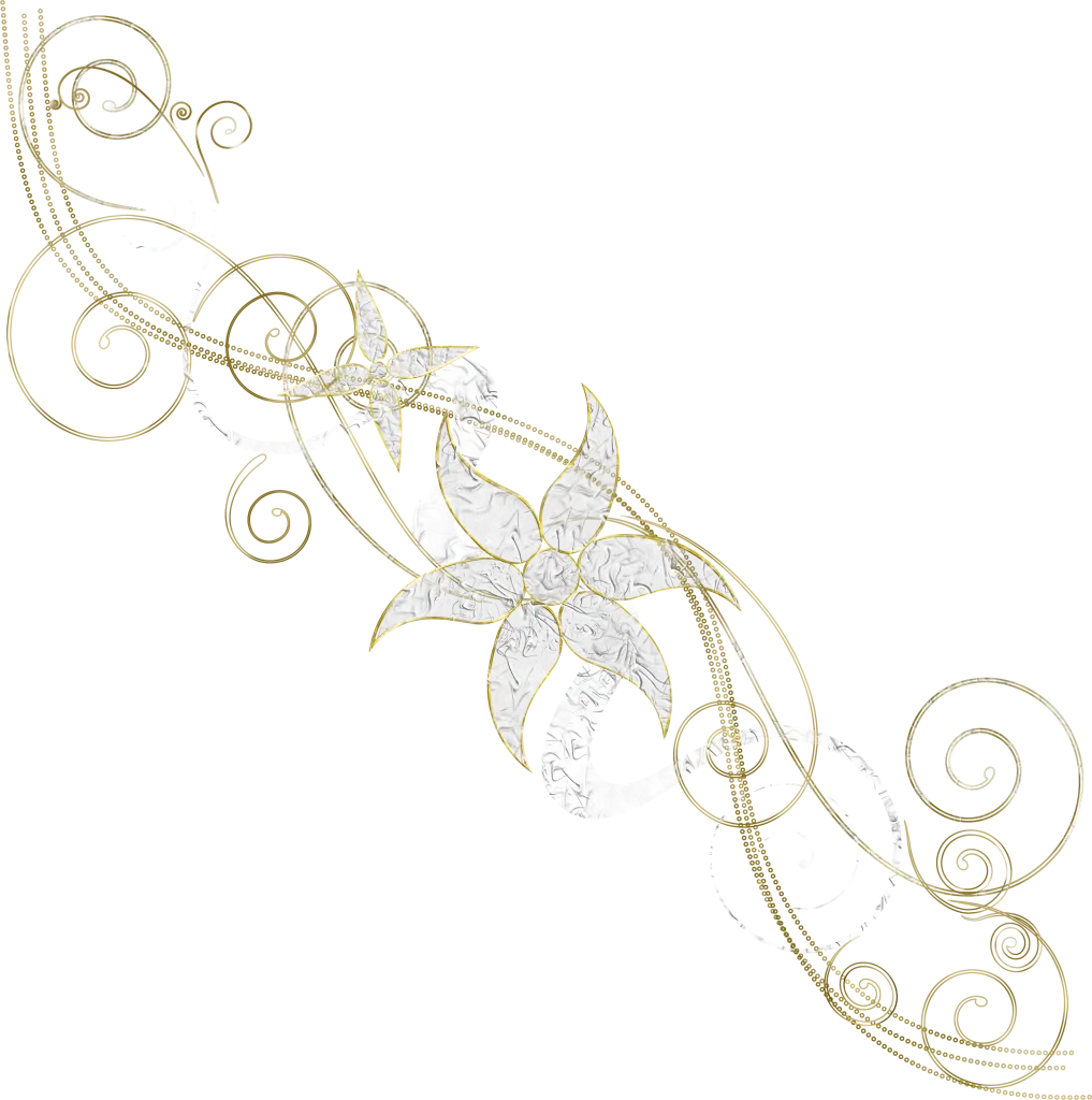 Elegant Gold Floral Design with Swirls