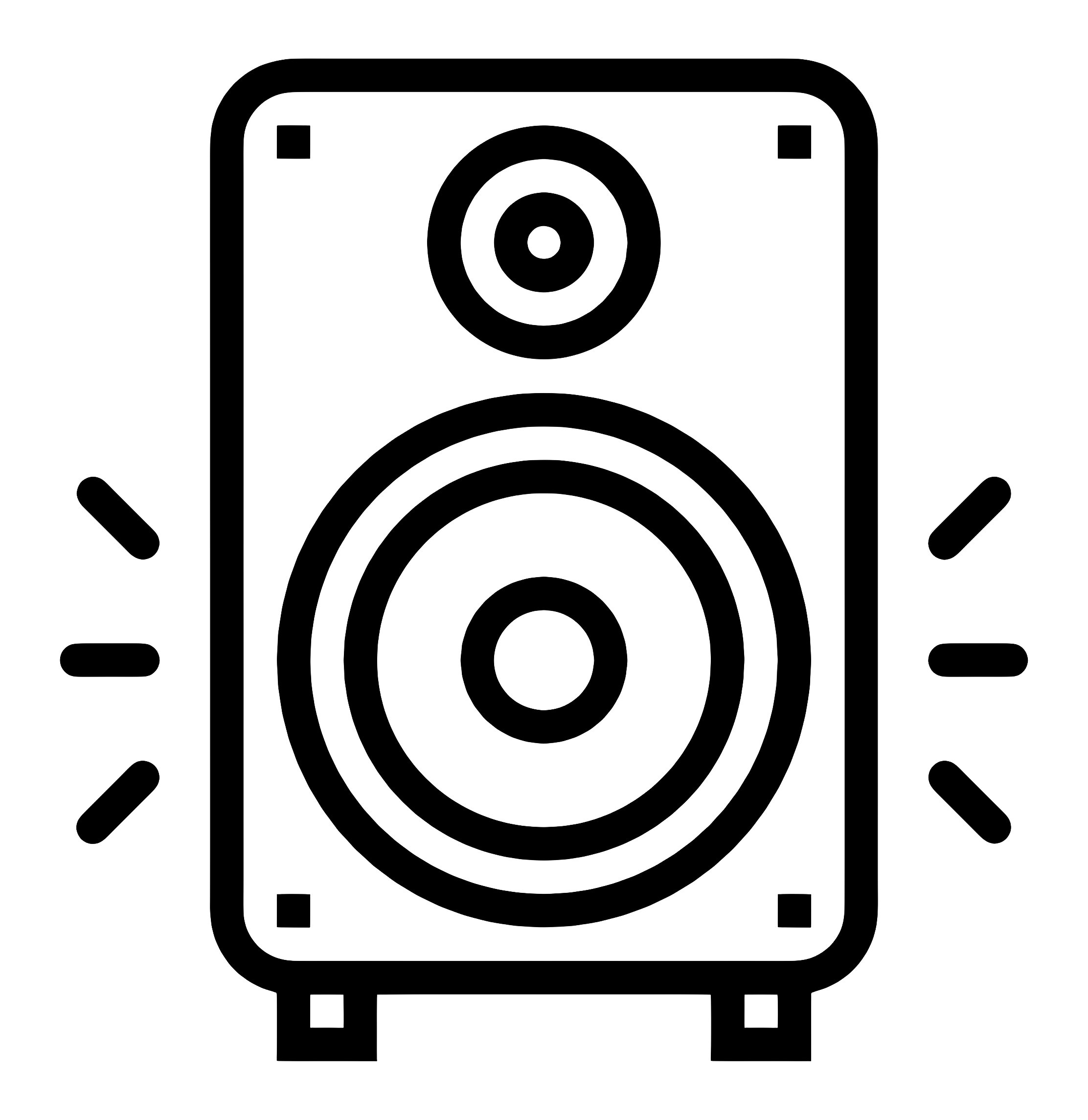 Simple Speaker Icon in Black Outline Style