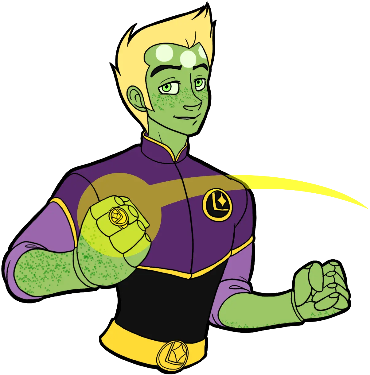 Green Superhero Character Illustration