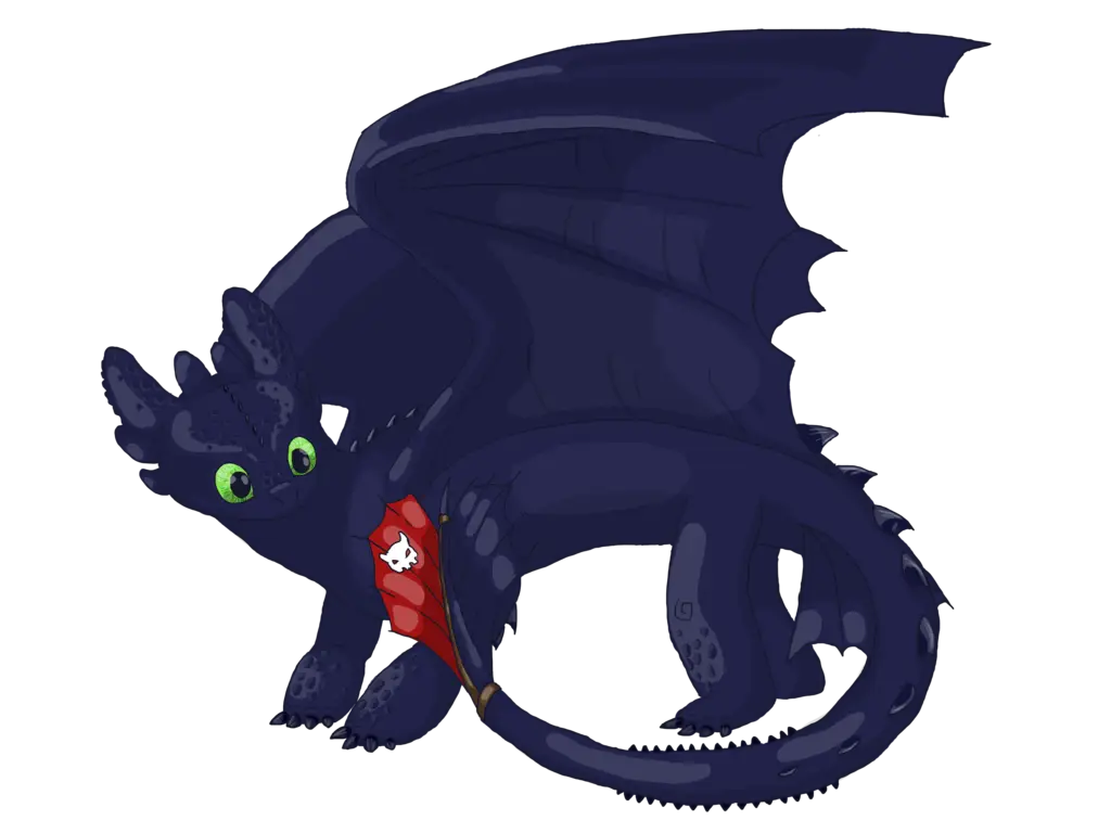 Cartoon Black Dragon Character Illustration