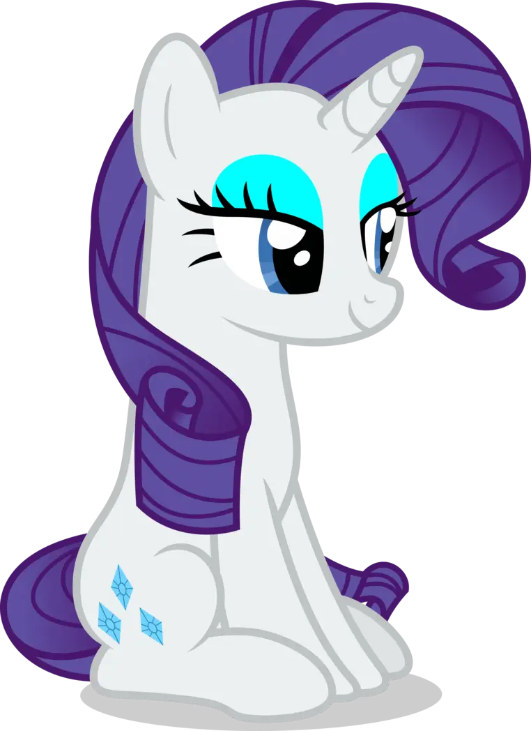 White Unicorn Cartoon Character with Purple Mane