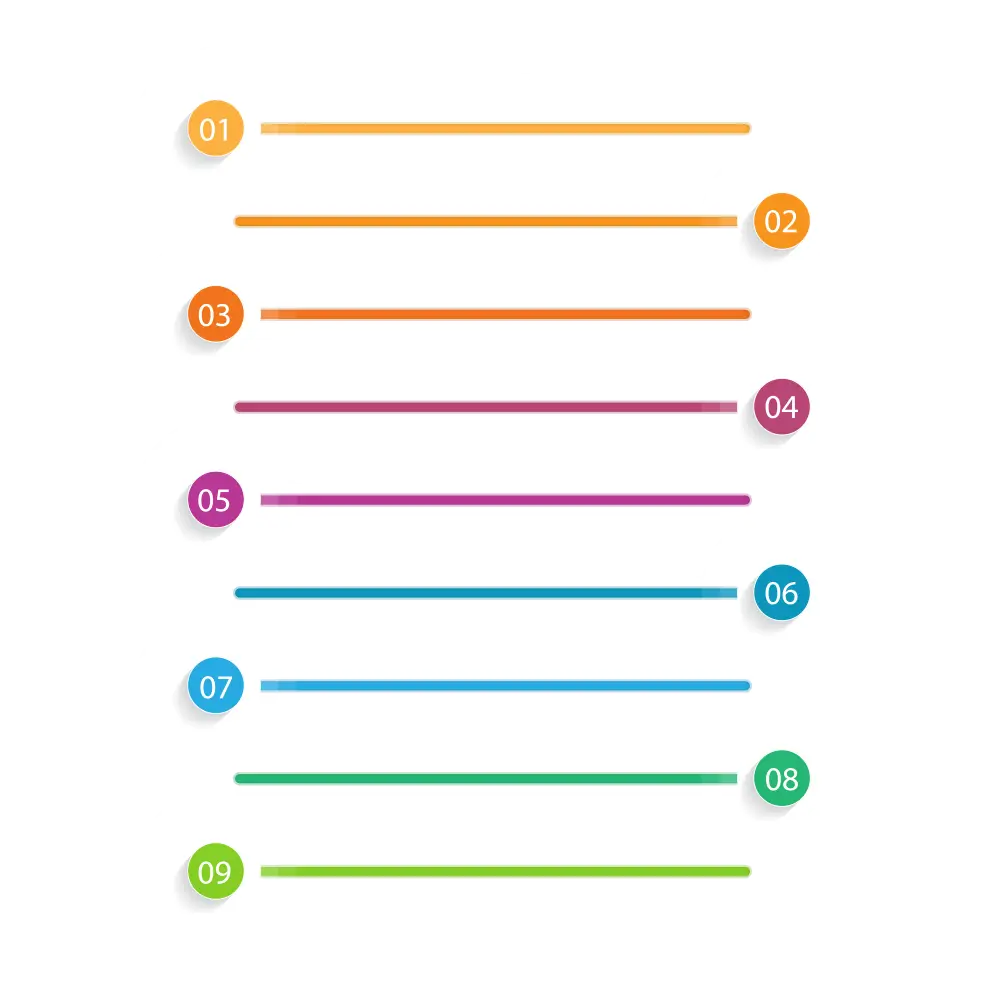 Colorful Numbered Lines Infographic