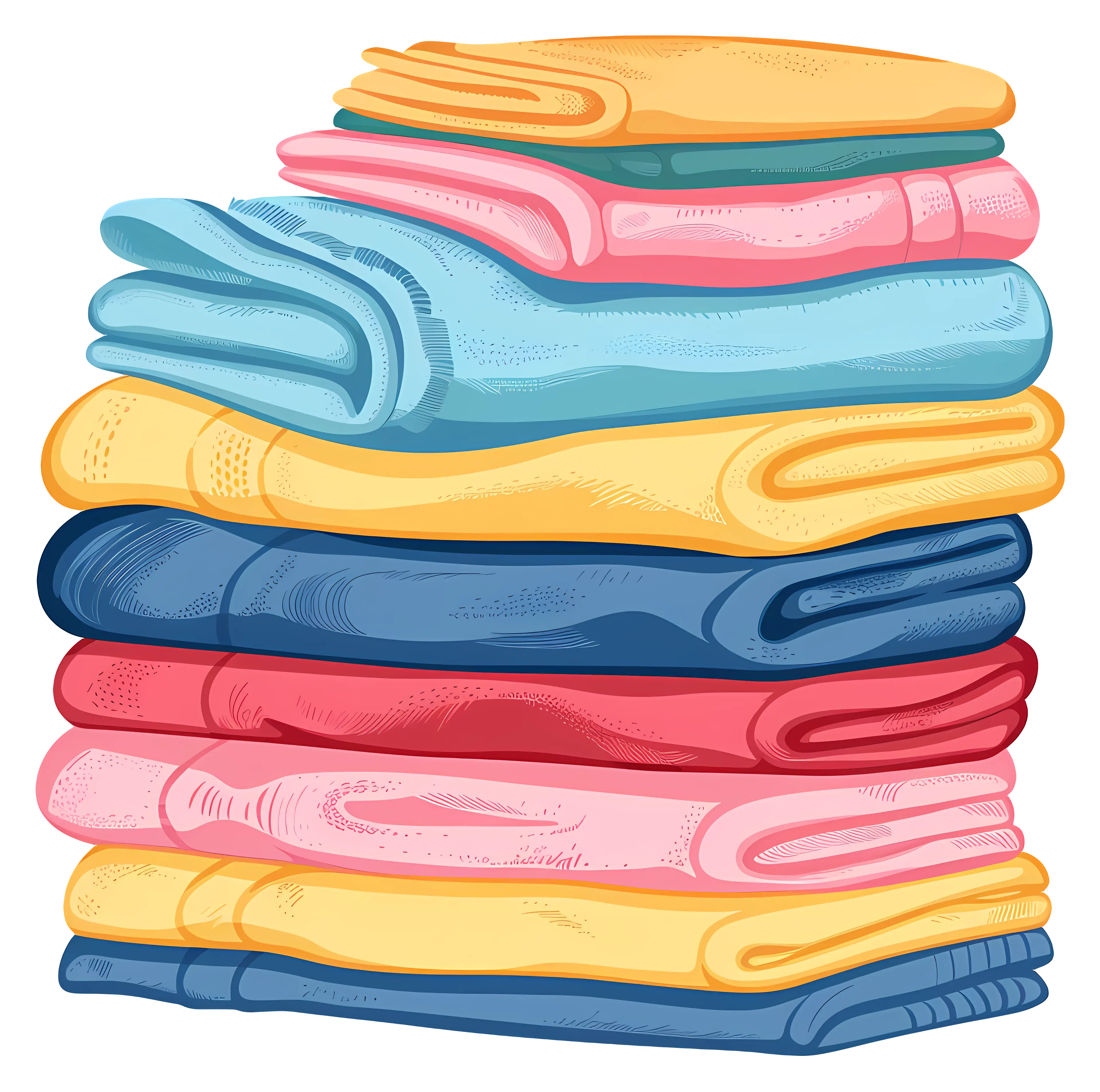 Stack of Folded Colorful Clothes