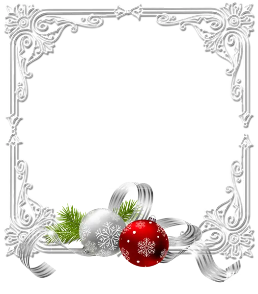 Festive Christmas Frame with Ornaments