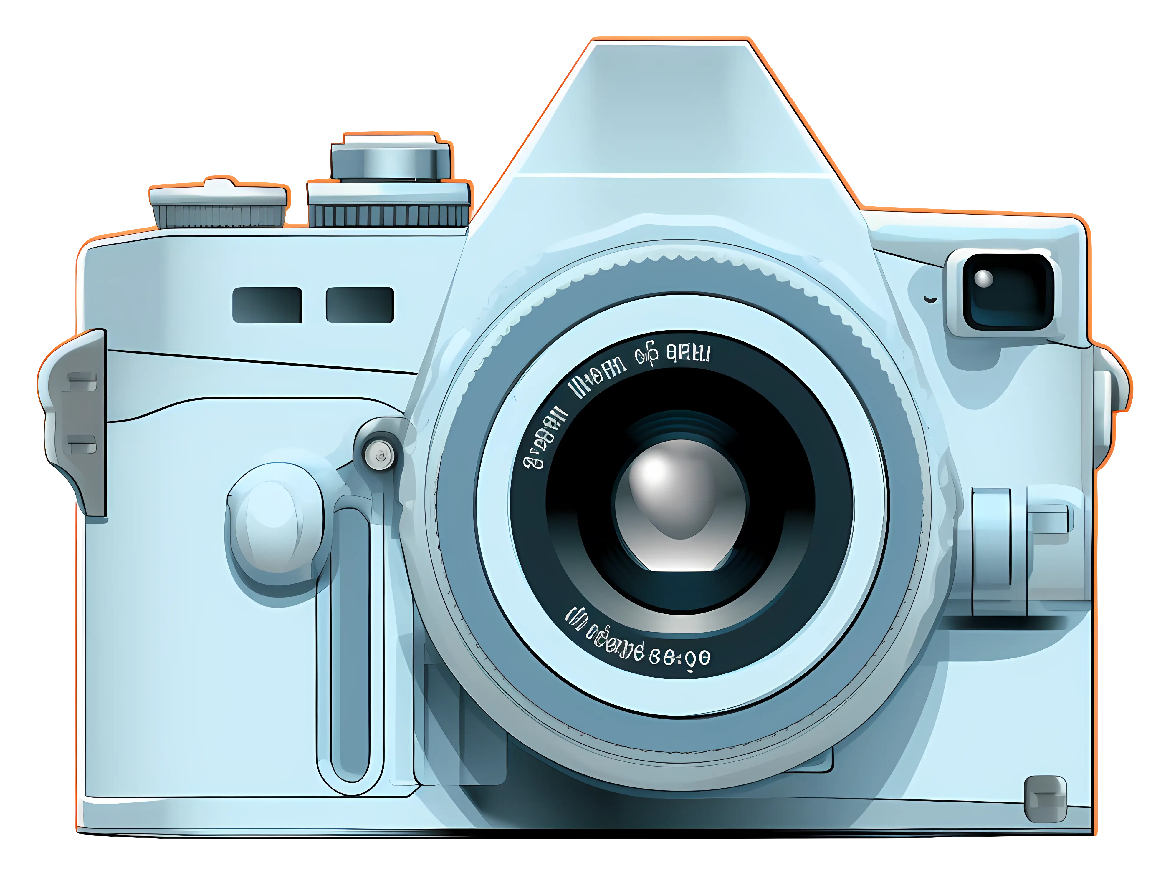 Blue Camera Cartoon Illustration