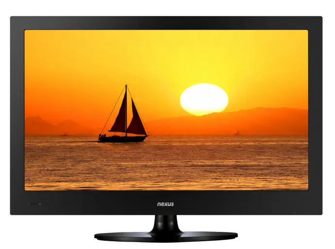Television with Sunset Image