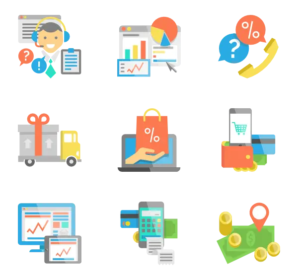 Set of Business and Commerce Icons