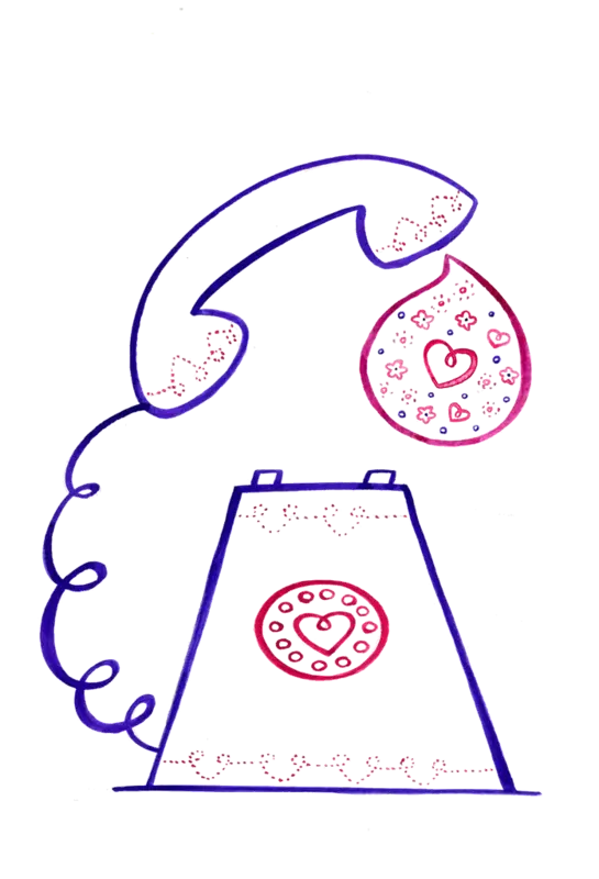 Cute Telephone with Heart Design