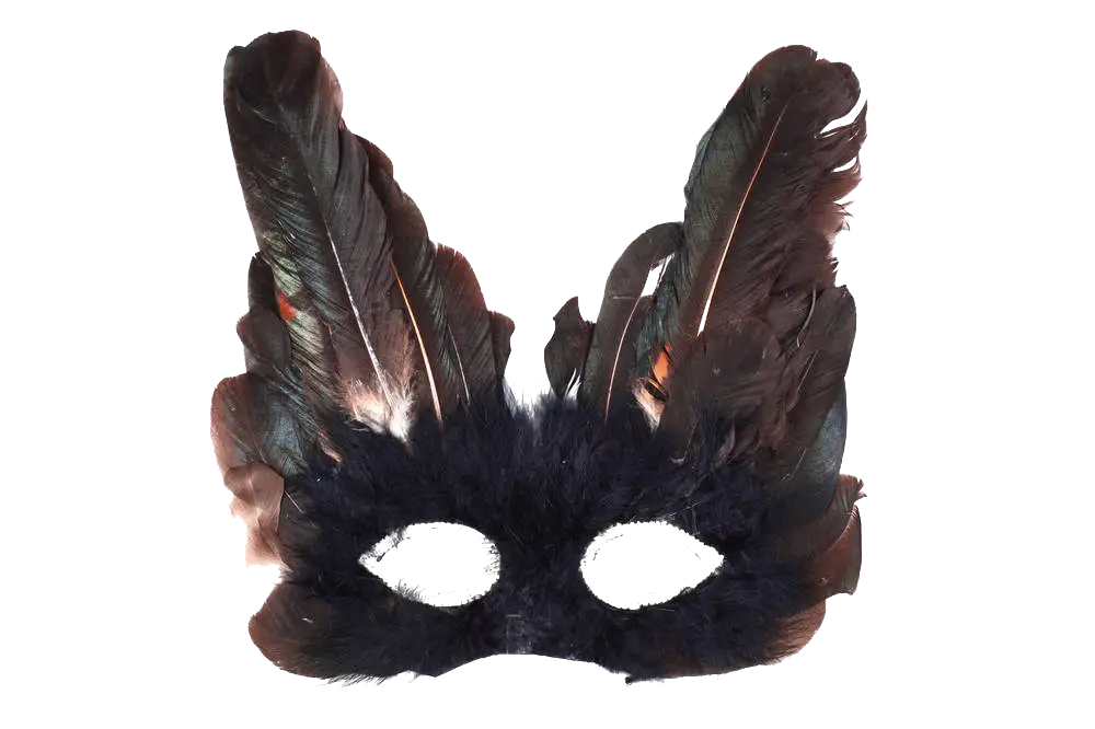 Black Feather Mask for Masquerade Party