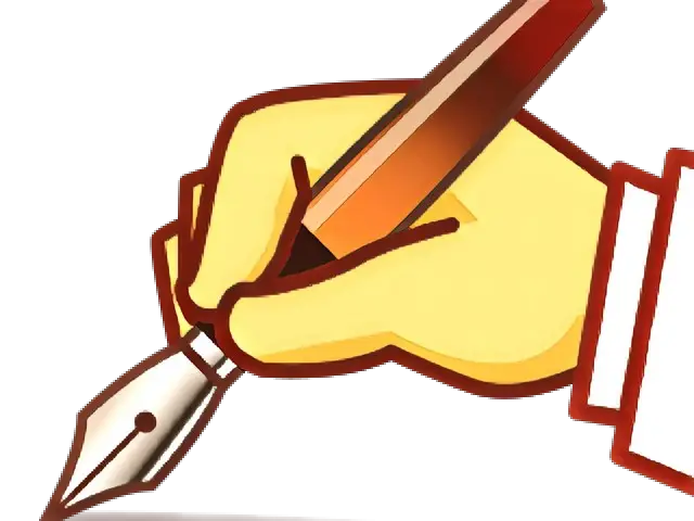 Hand Holding a Pen Illustration
