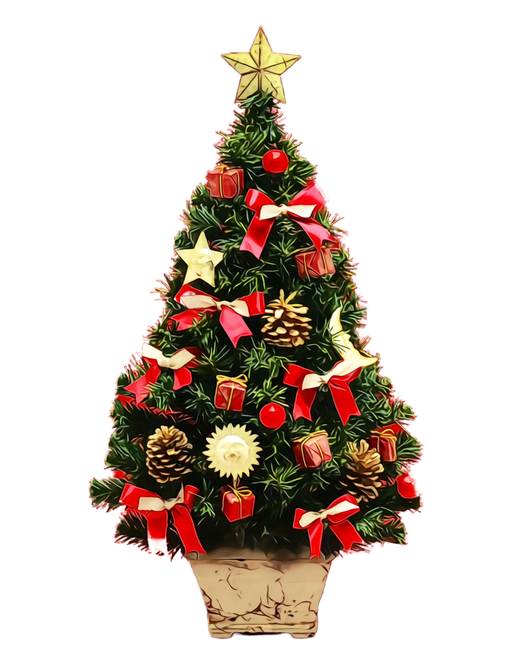 Decorated Christmas Tree Illustration