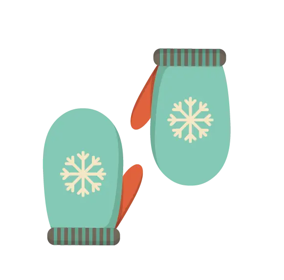 Winter Mittens with Snowflake Design