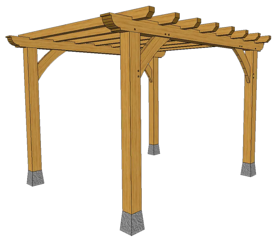 Wooden Pergola Frame for Outdoor Use