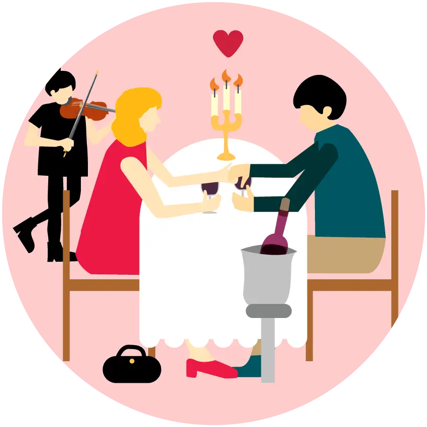 Romantic Dinner Illustration