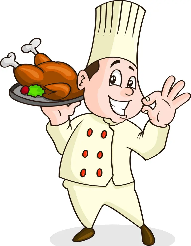 Happy Chef with Roasted Chicken
