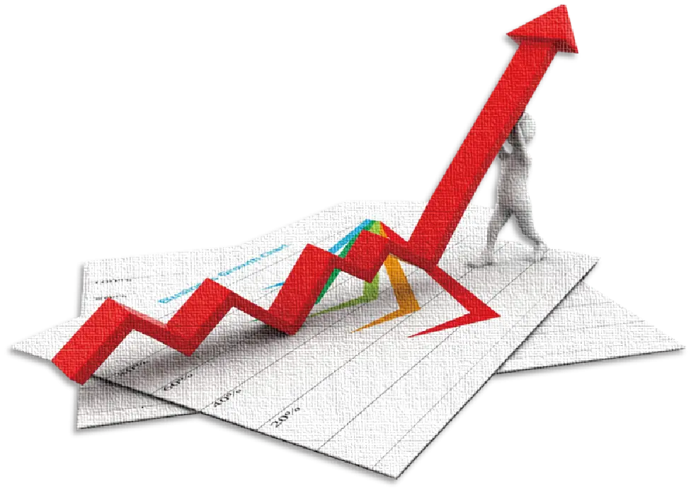 Red Arrow on Growth Chart
