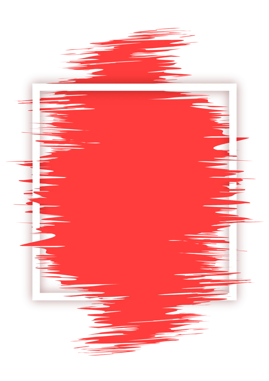 Red Brush Stroke Frame