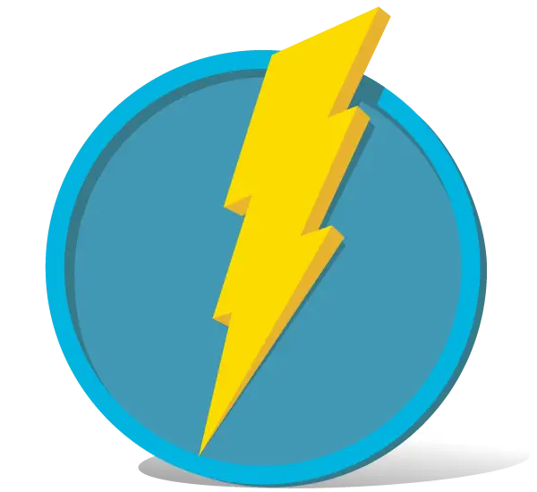 Yellow Lightning Bolt Symbol for Power Representation