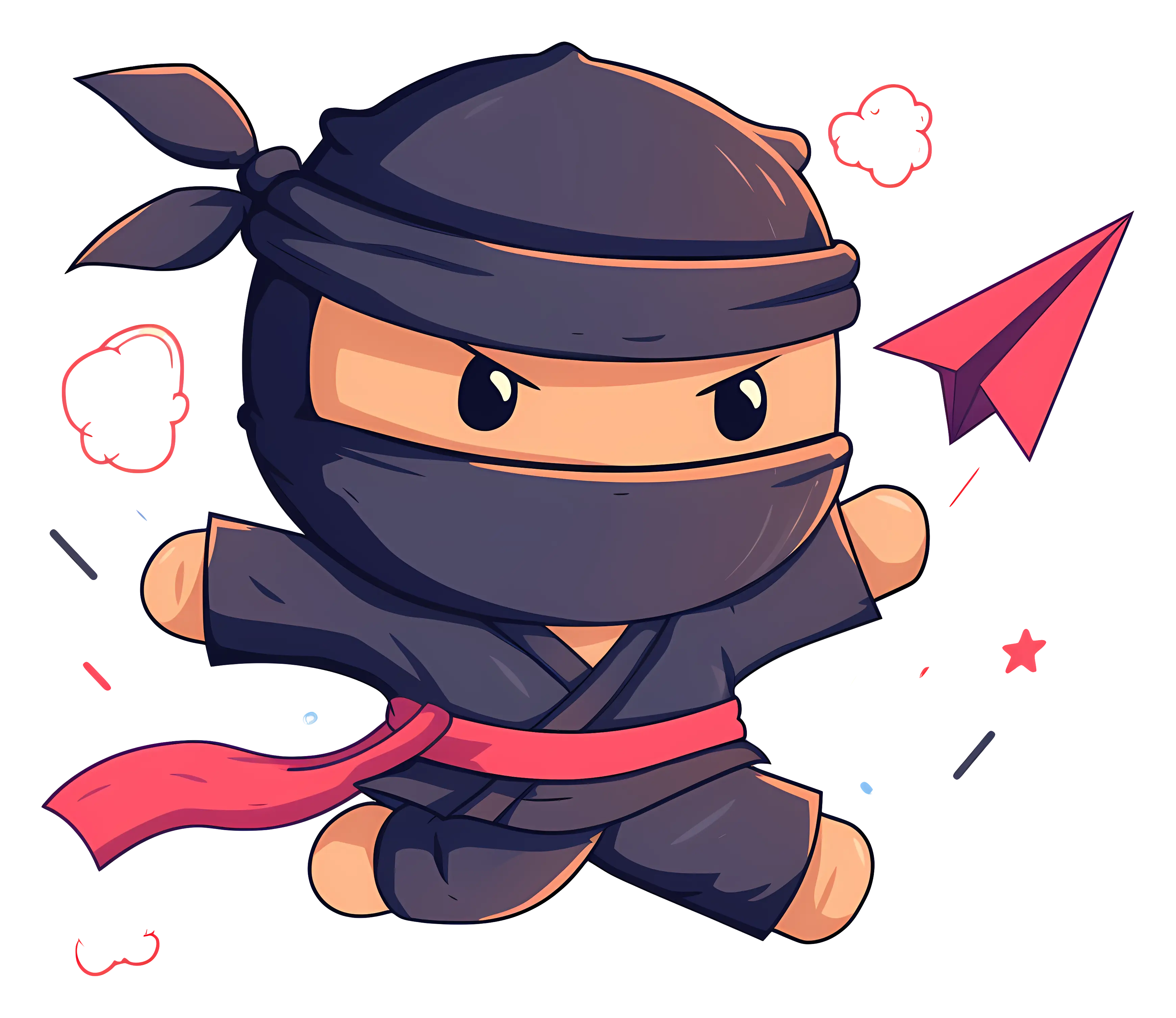 Flying Ninja with Paper Plane