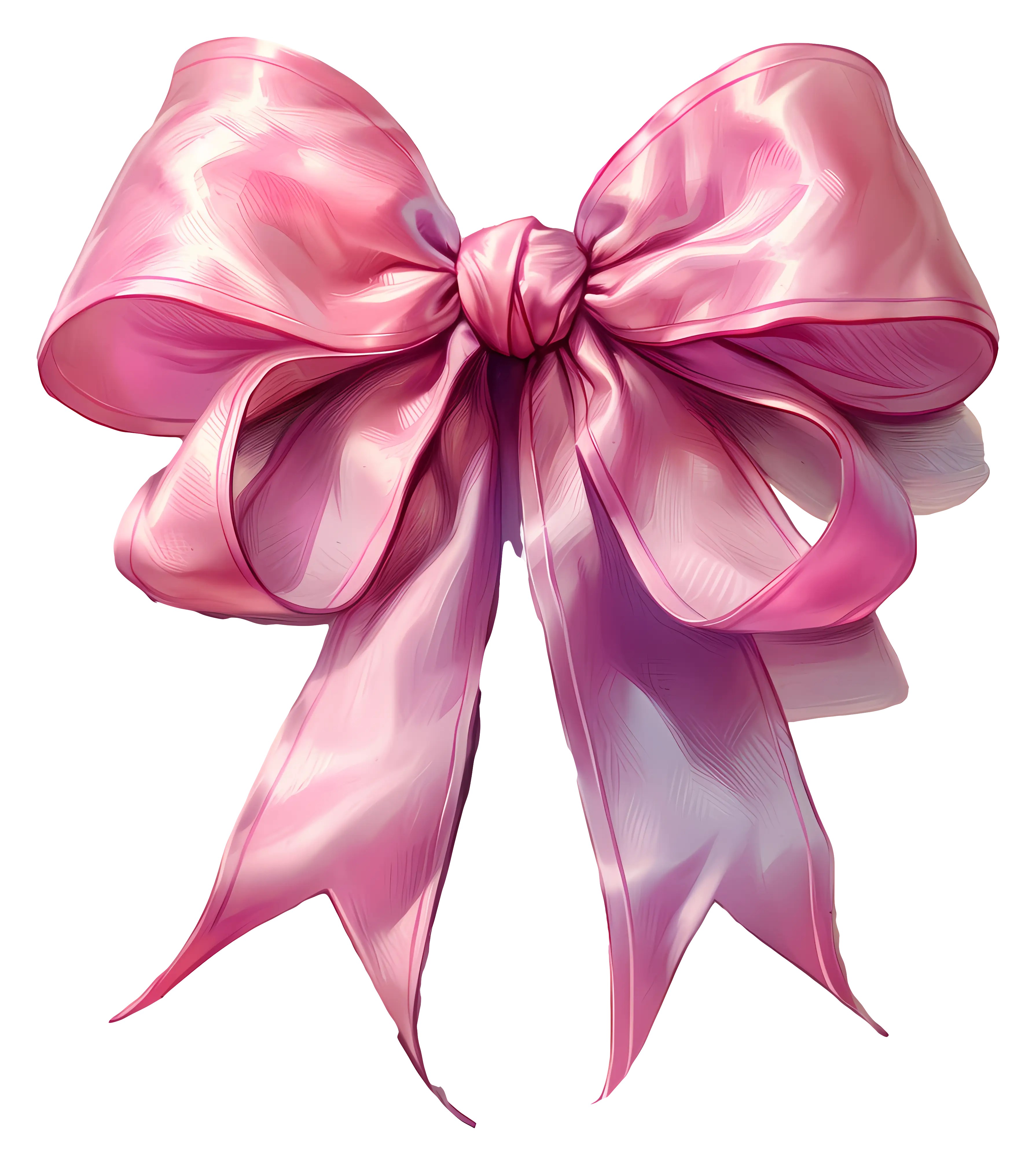 Shiny Pink Ribbon Bow for Decoration