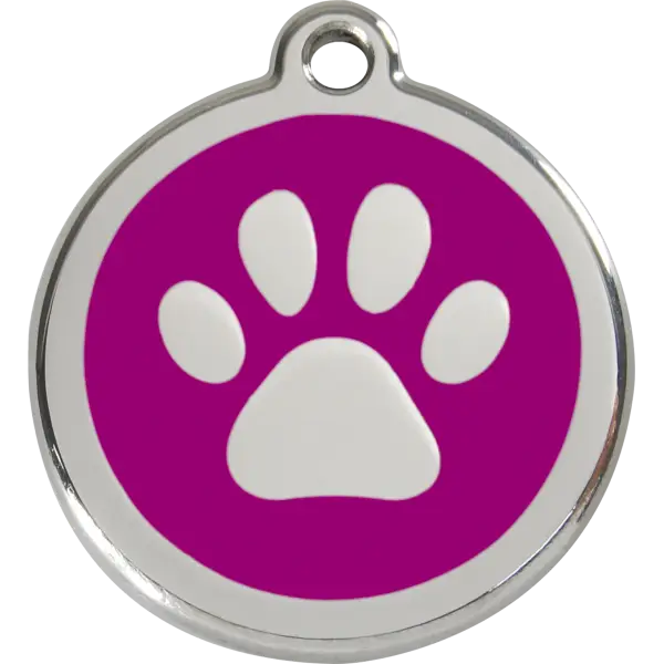Purple Pet Paw Identification Tag