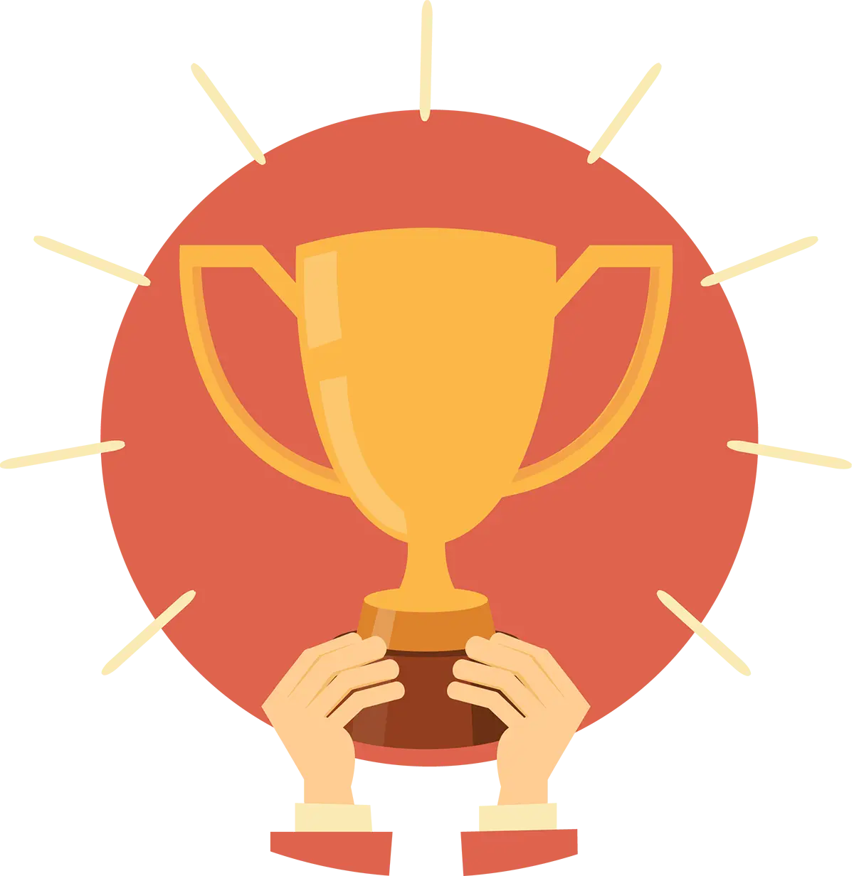 Golden Trophy Held Up in Victory