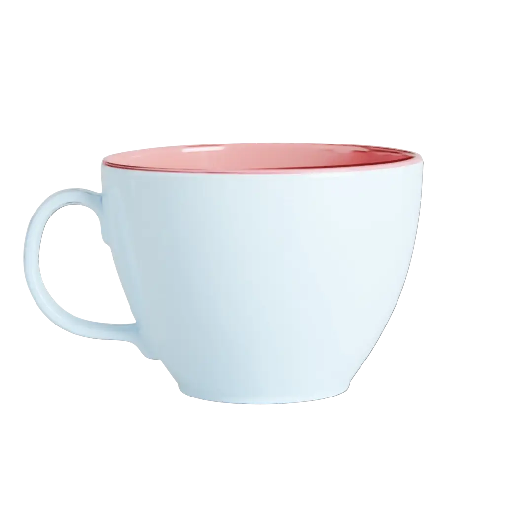Simple Blue Coffee Mug with Red Interior