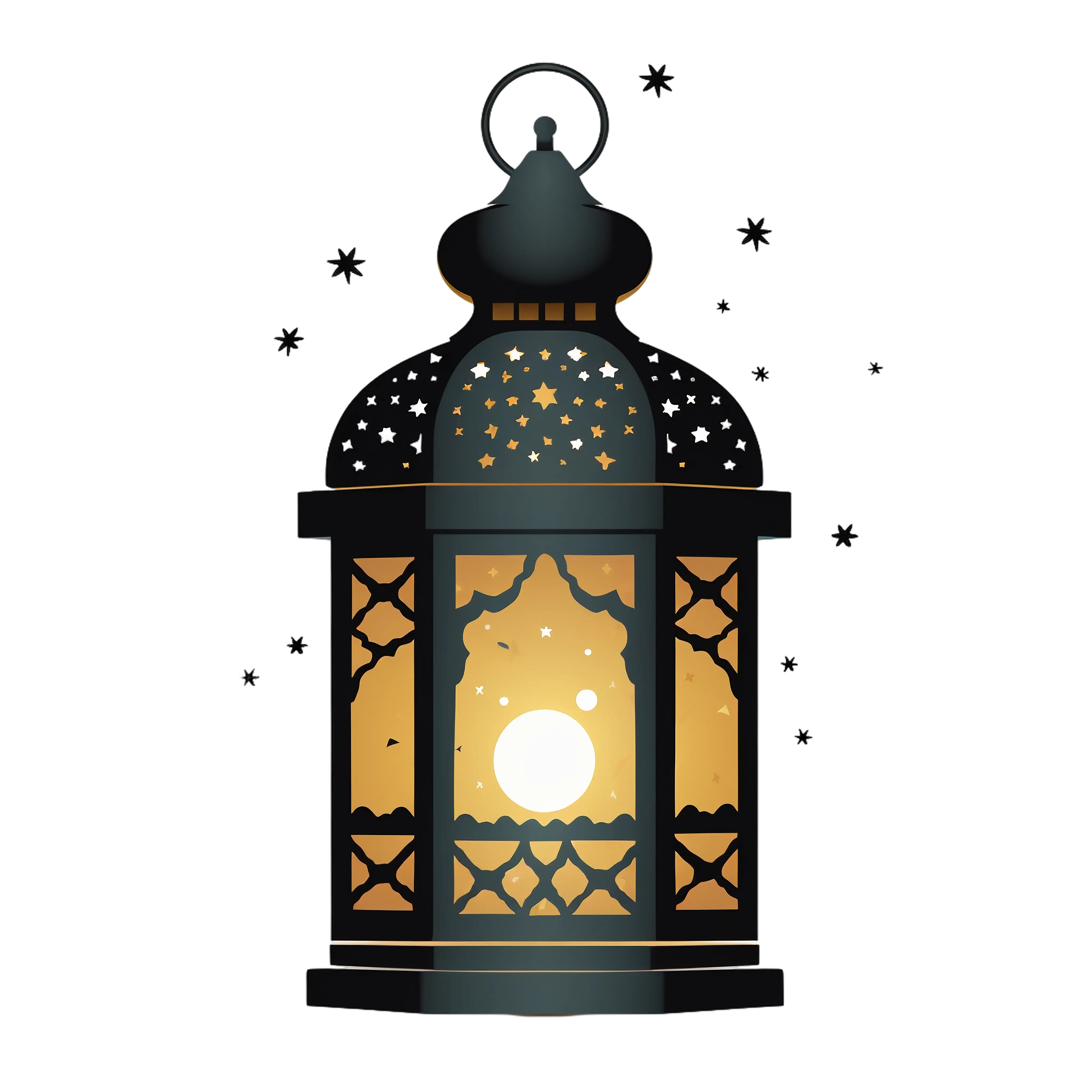 Vintage Black Lantern with Light