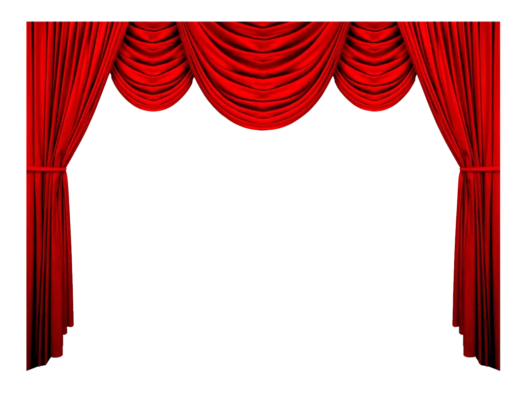 Red Theater Curtain on a Transparent Background