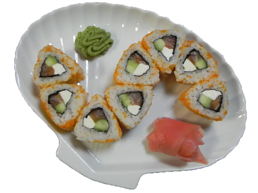 Delicious Sushi Platter with Garnishes