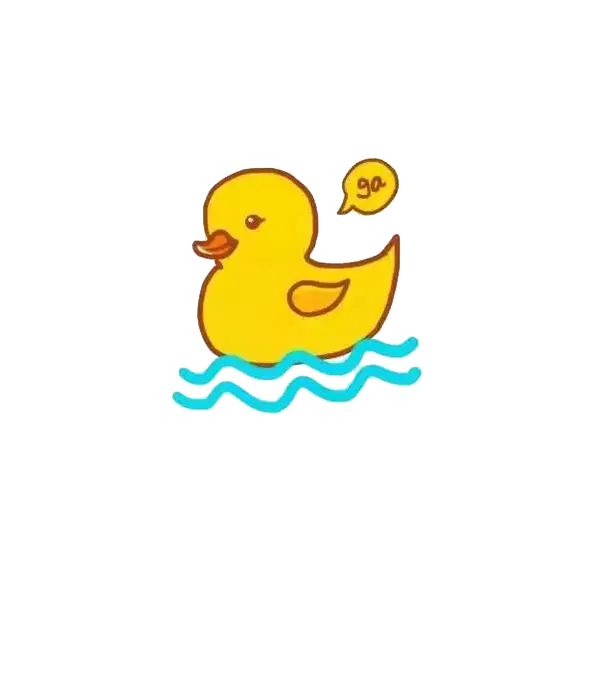 Cute Yellow Cartoon Duck