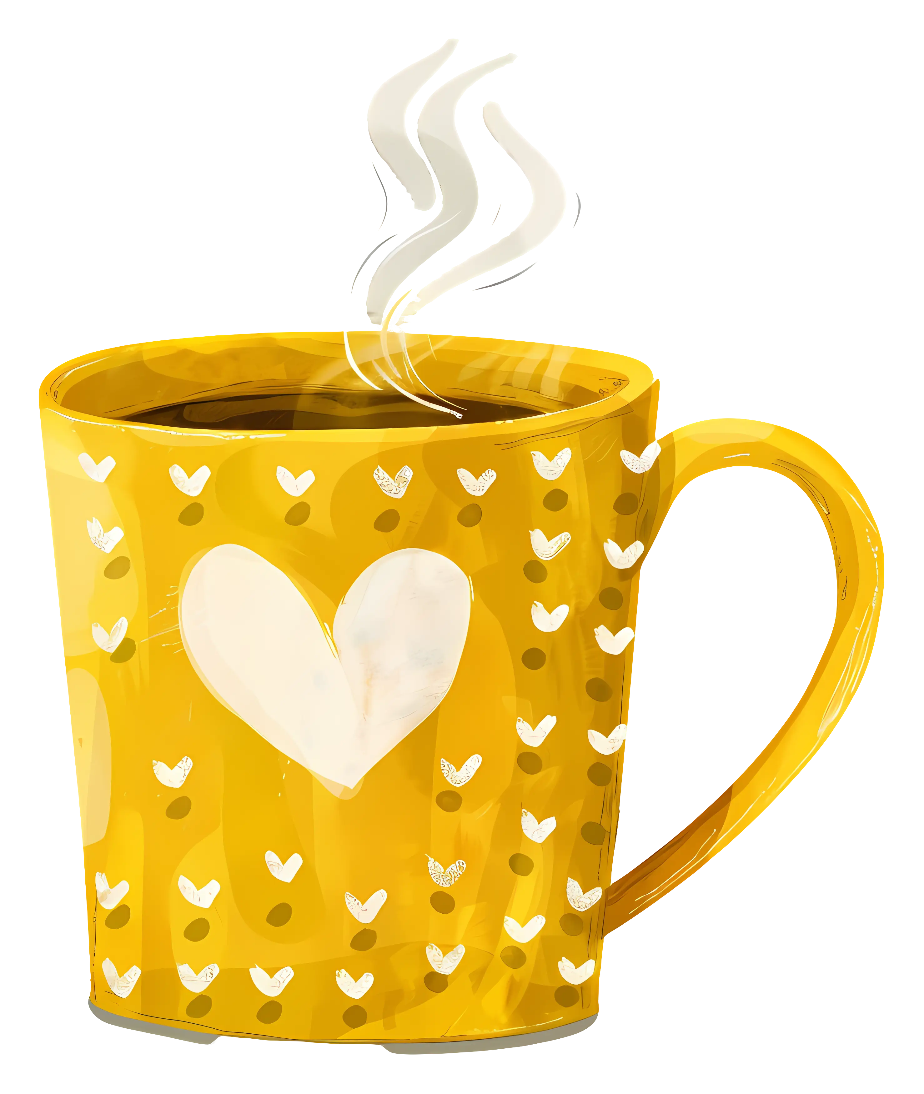 Yellow Cup with Heart Design