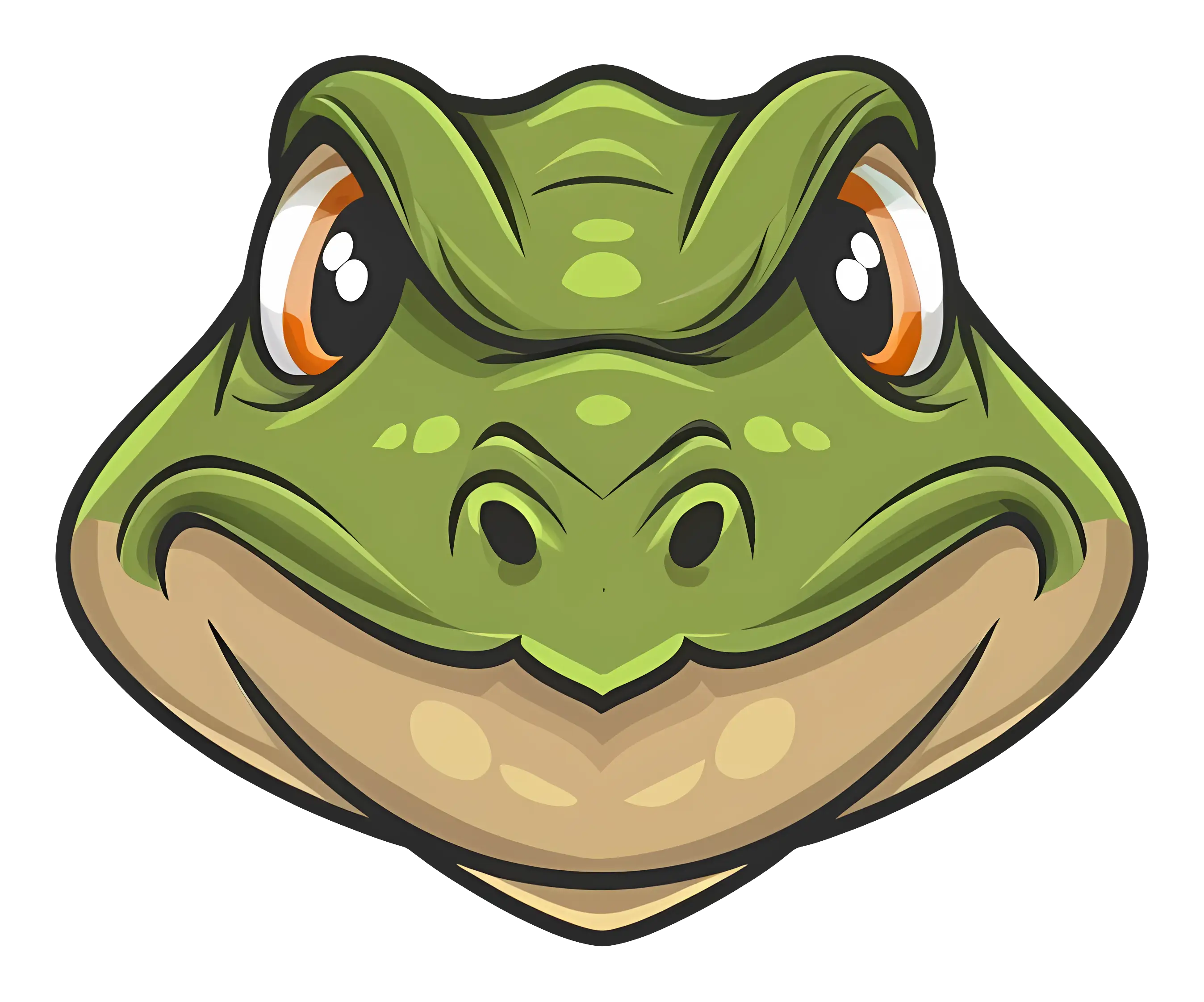 Frog Face Illustration in Cartoon Style