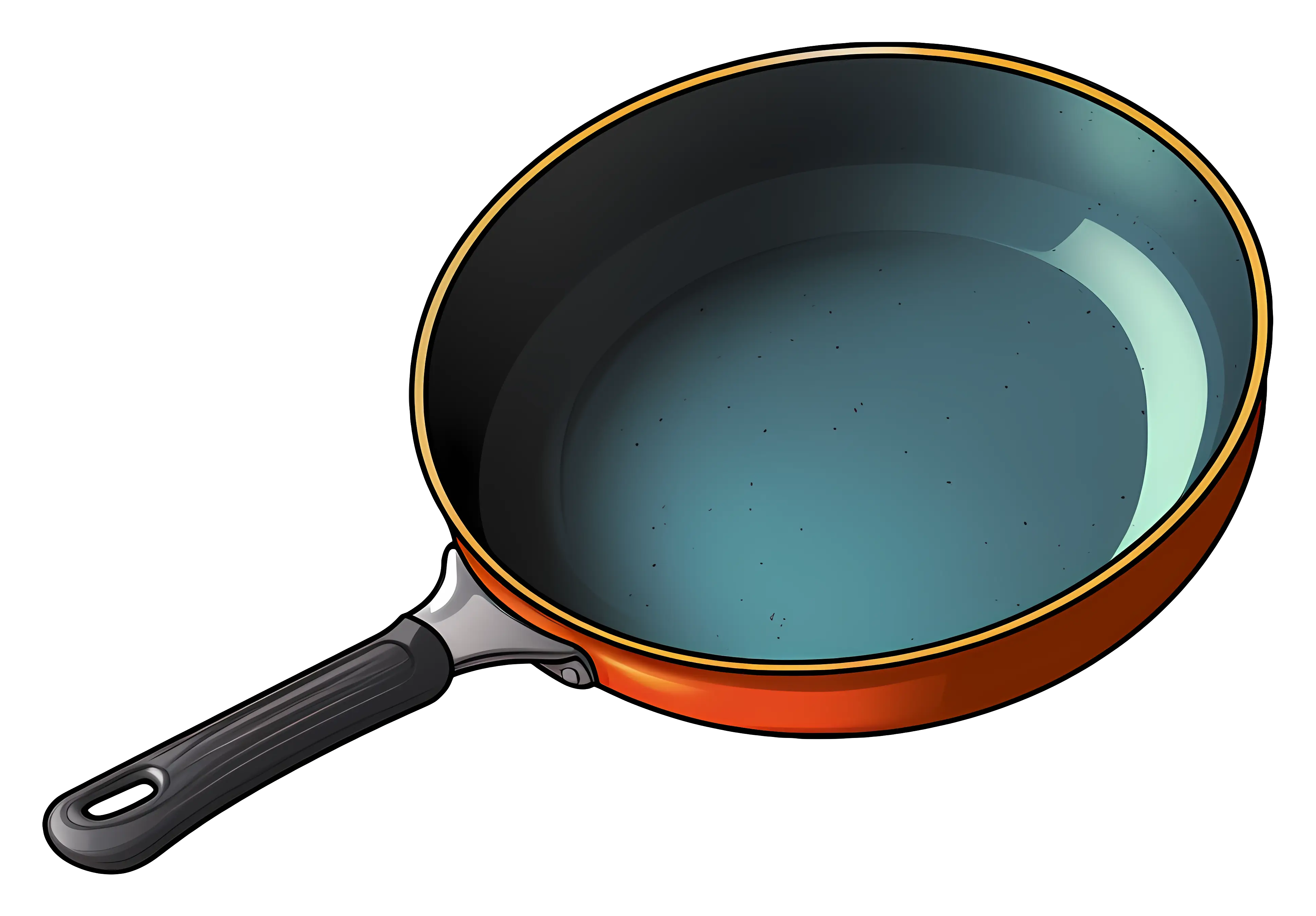 Illustration of an Orange Frying Pan