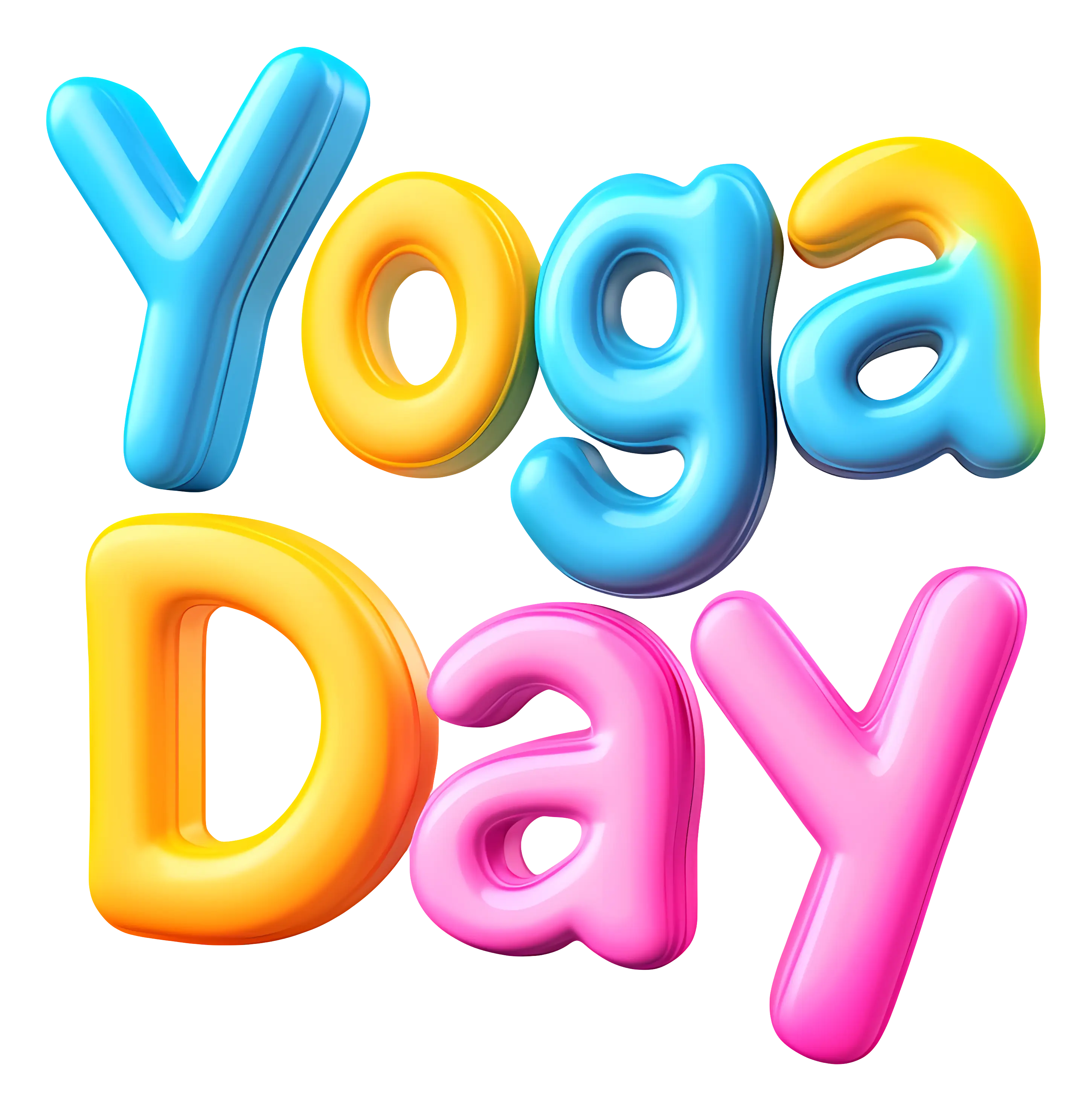 Colorful Yoga Day Text