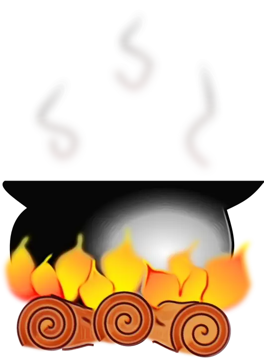 Cooking Pot with Fire Illustration
