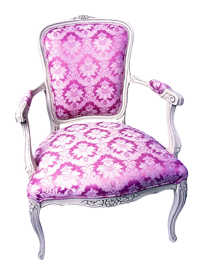 Vintage Pink Armchair with Wooden Frame