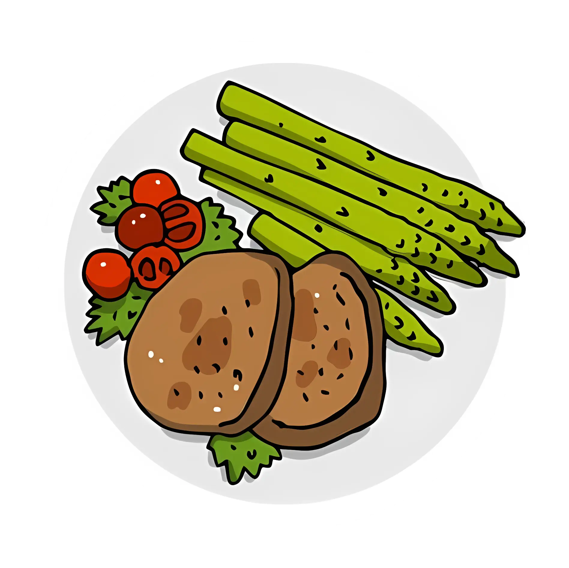 Steak and Asparagus Plate