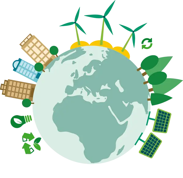 Sustainable Planet Concept with Green Elements