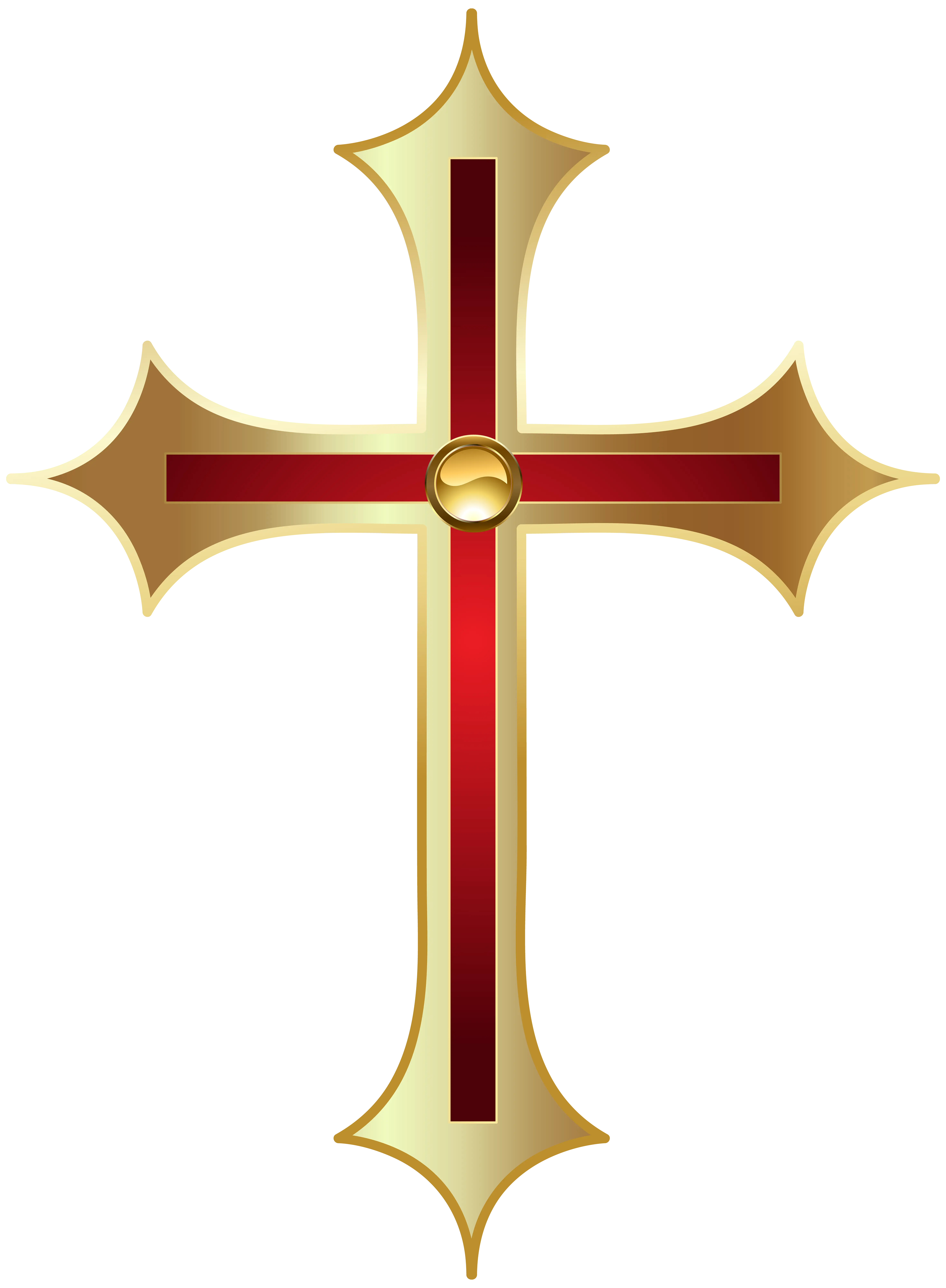 Gold and Red Cross Symbol