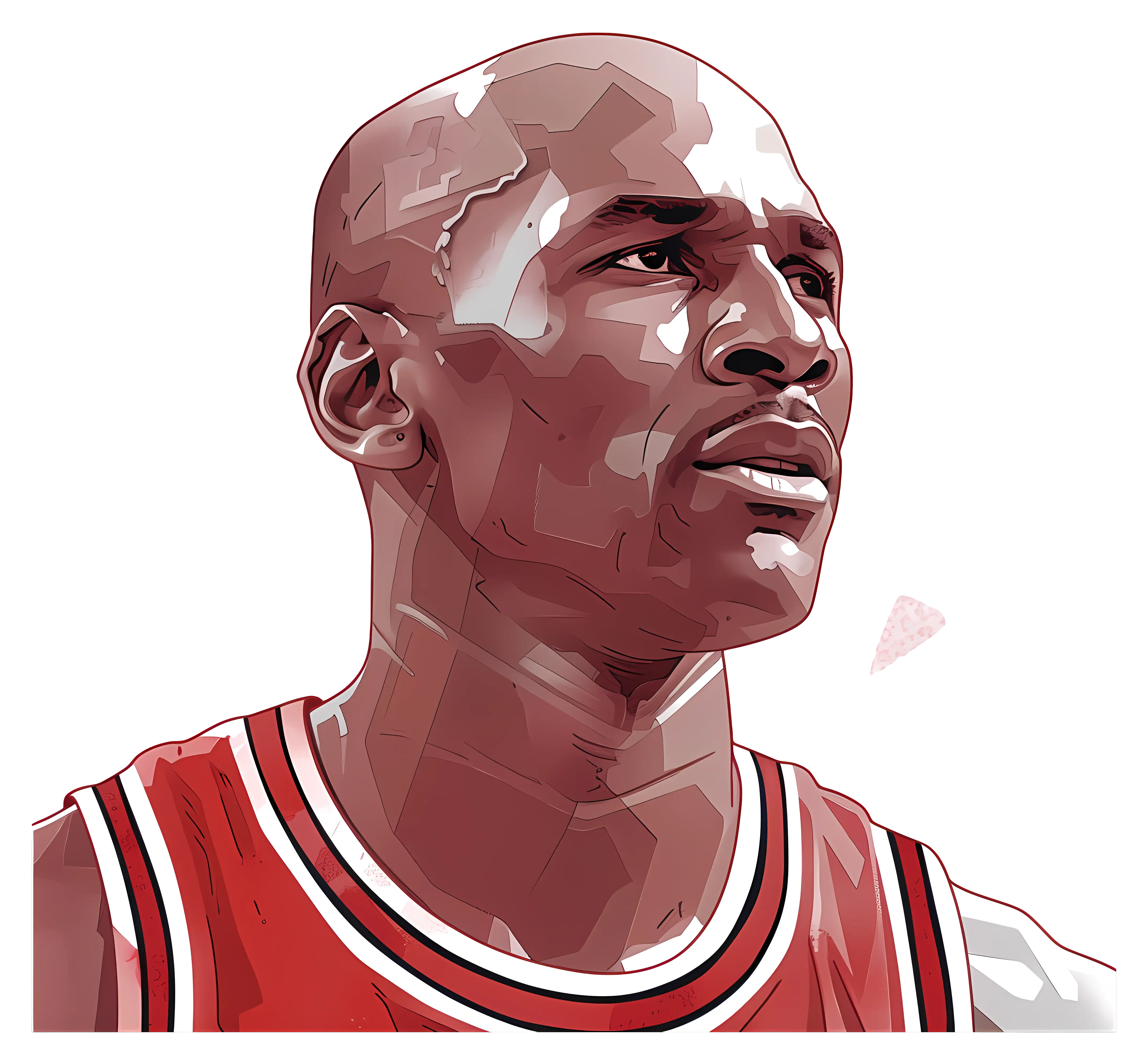 Basketball Player Illustration in Red Jersey