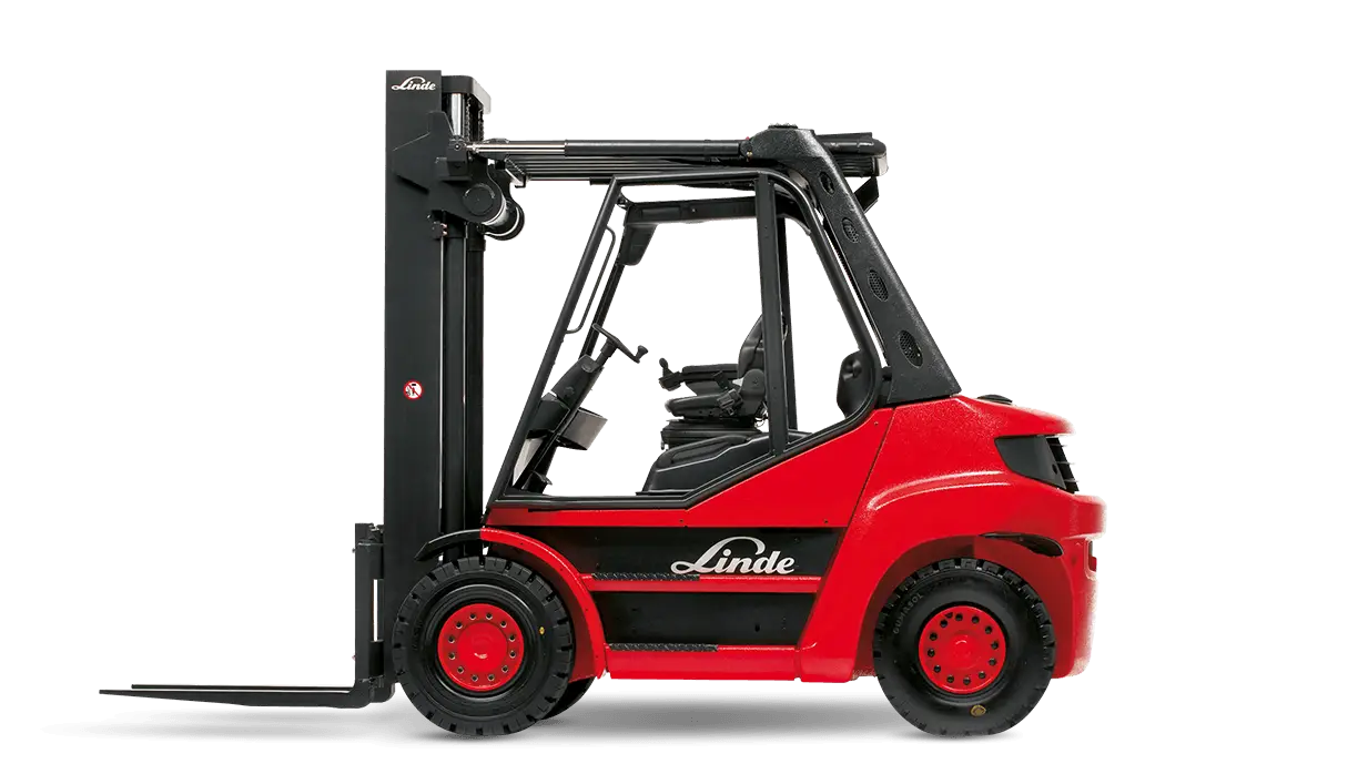 Red Forklift Vehicle for Industrial Use