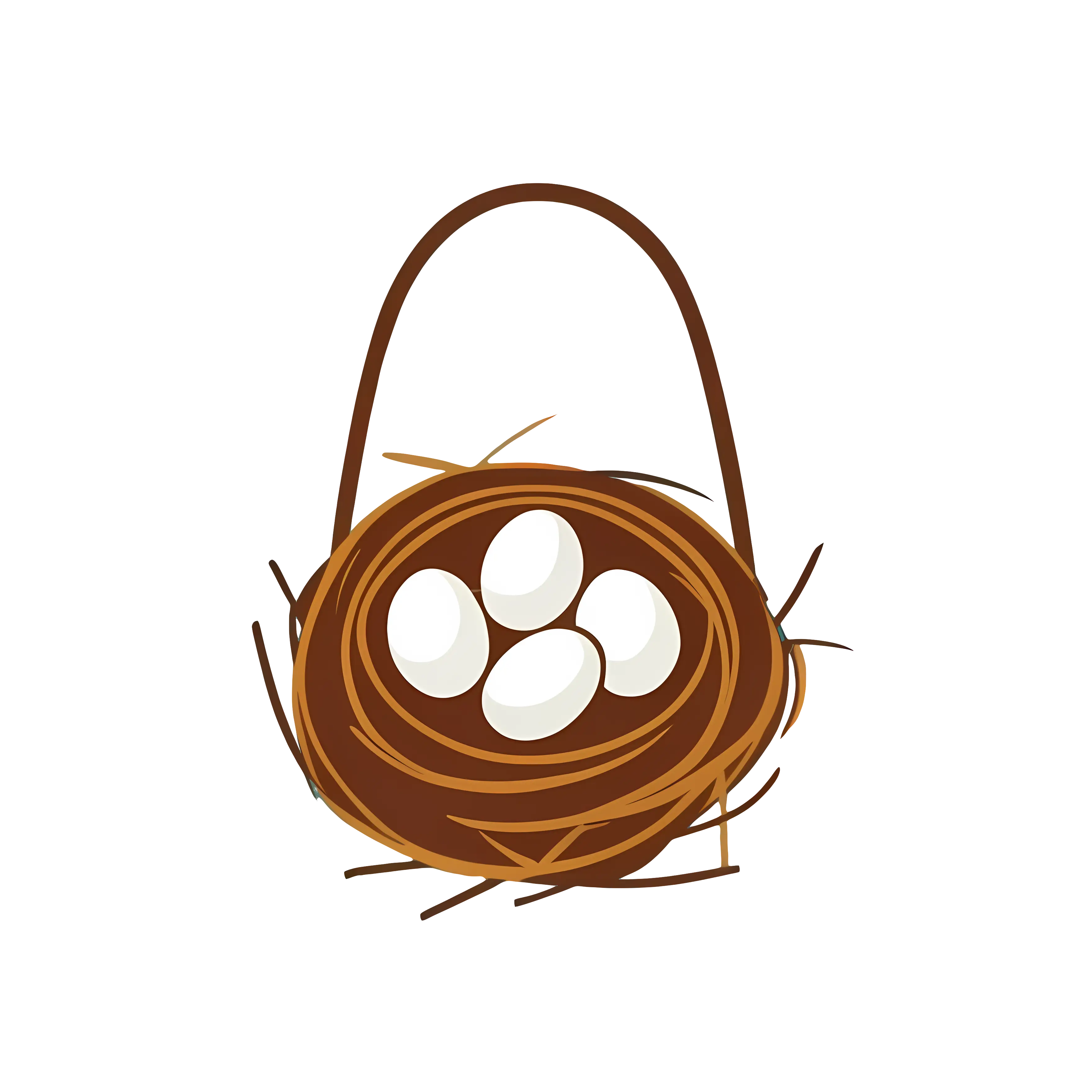 Basket with Eggs Illustration