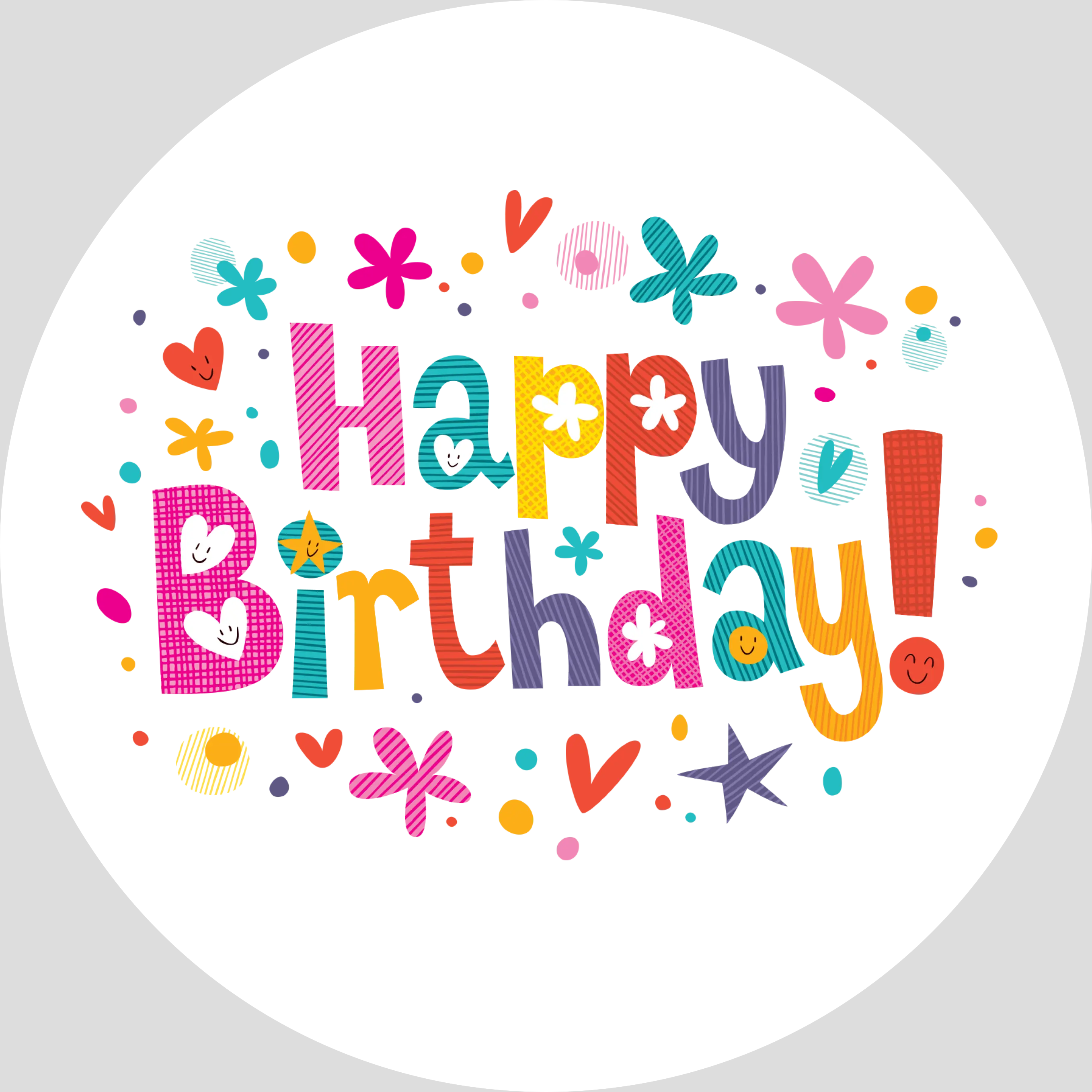 Colorful Happy Birthday Text
