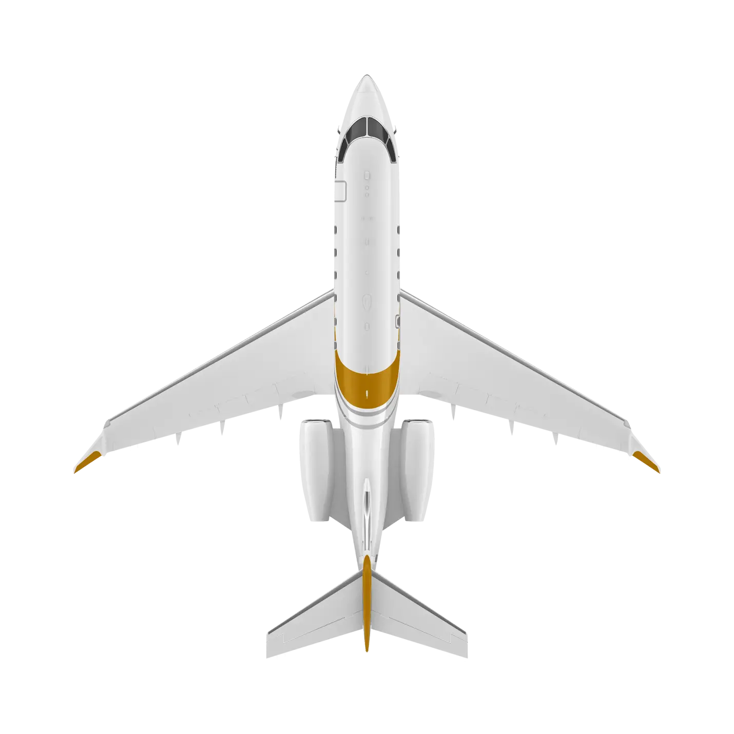 Commercial Airplane Top View Illustration
