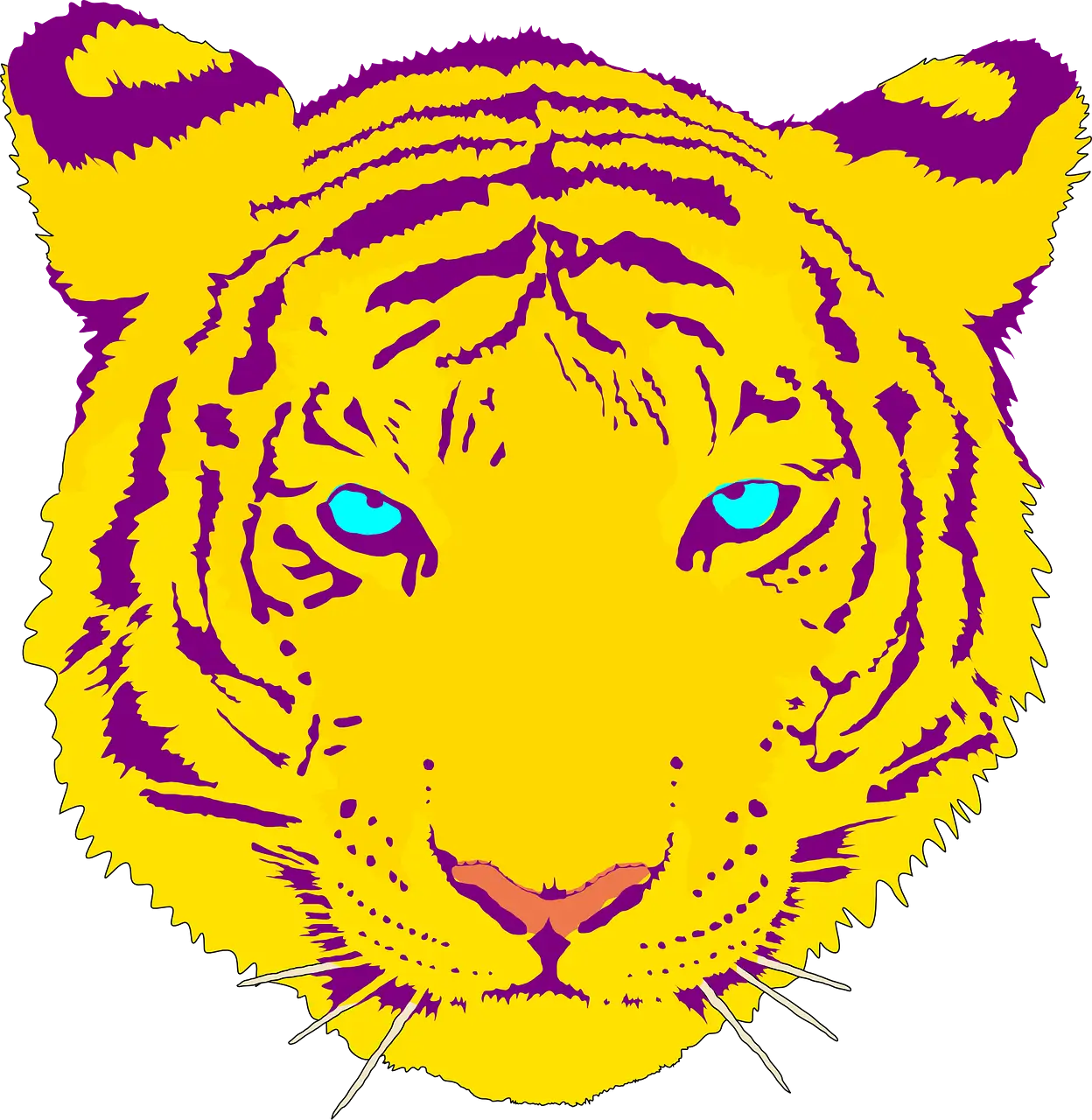 Colorful Tiger Head Illustration