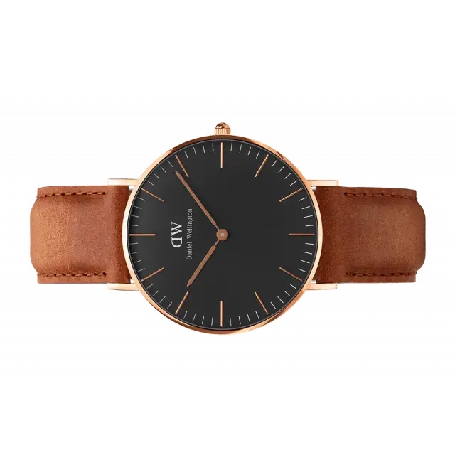 Minimalist Wristwatch with Brown Leather Strap